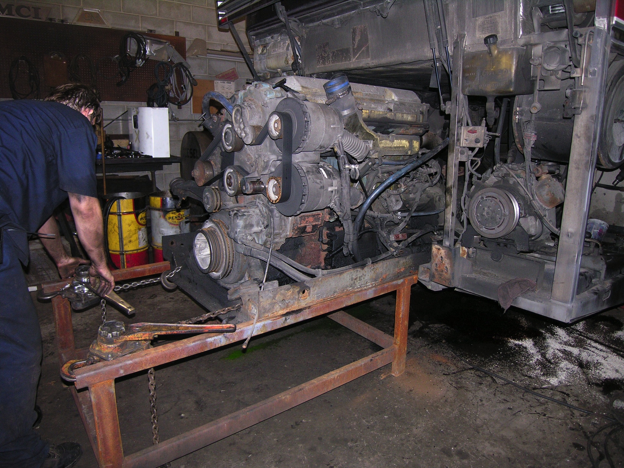 Repair bus engine